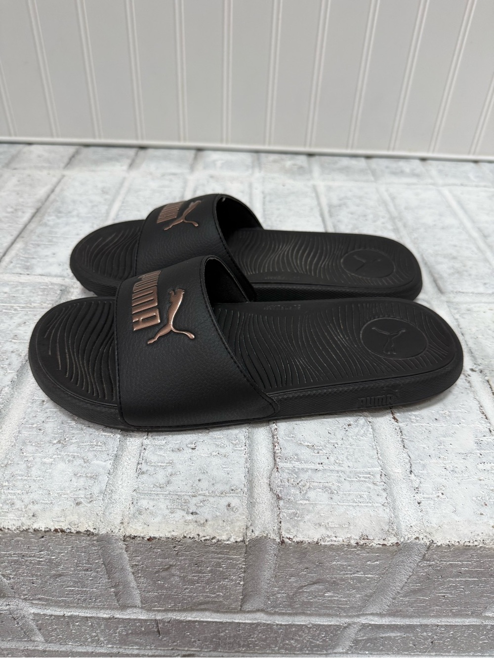 PUMA Womens Cool Cat 2.0 Slide Sandals in Black Rose Gold - Picture 5 of 8